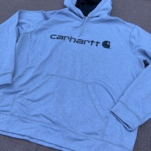Carhartt Sweatshirt  Hoodie Sz XXL 2XL Relaxed Grey w/ Black Logo